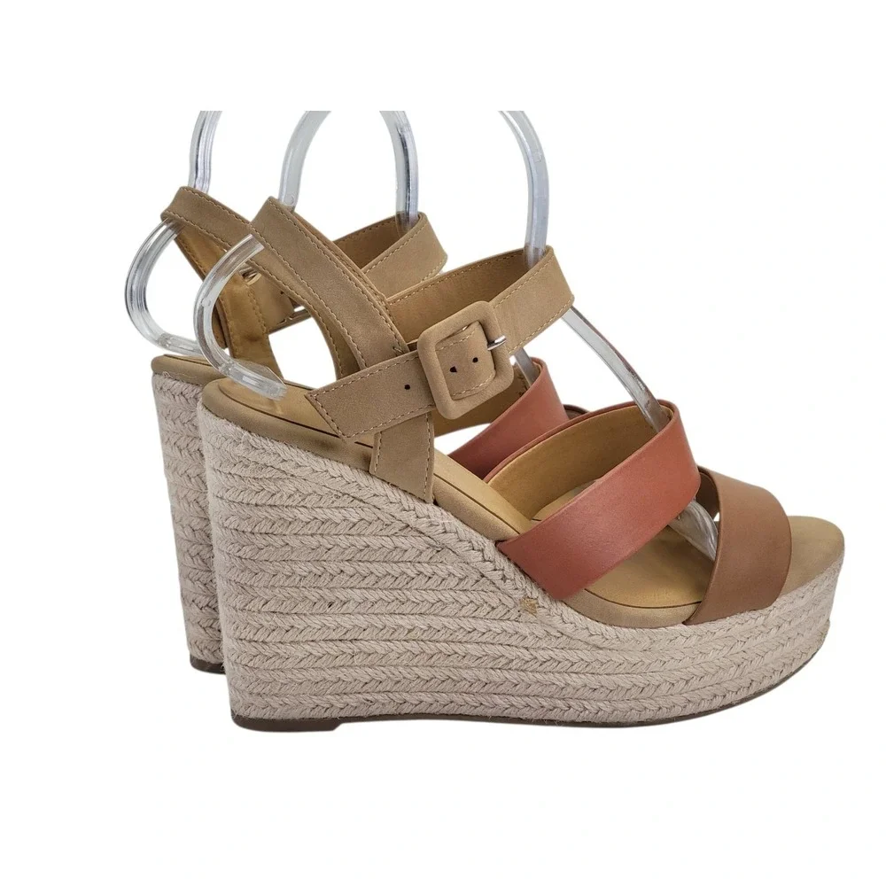 Coconuts by Matisse Ping Women's Brown Espadrille Platform Sandals Size 10M